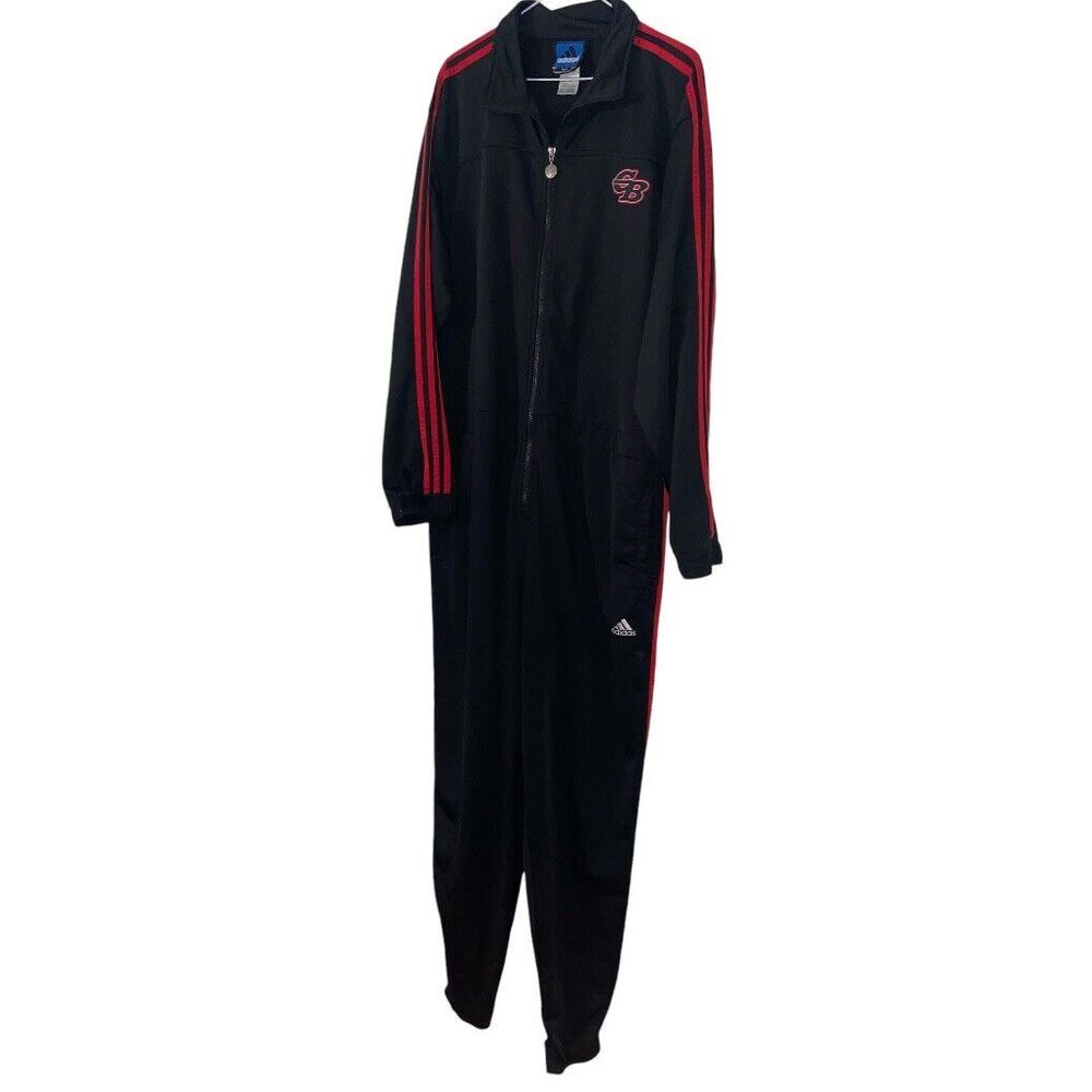 VTG Adidas‎ Chicago Bulls NBA Street 1-Piece Jumpsuit Men's Large Black 90s RARE